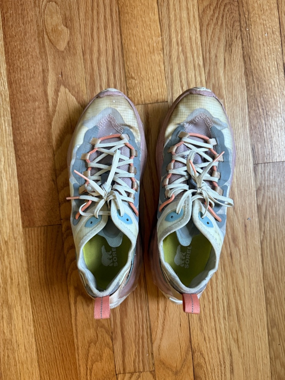 Sorel Trail Sneakers in Cream, Pink, Gray